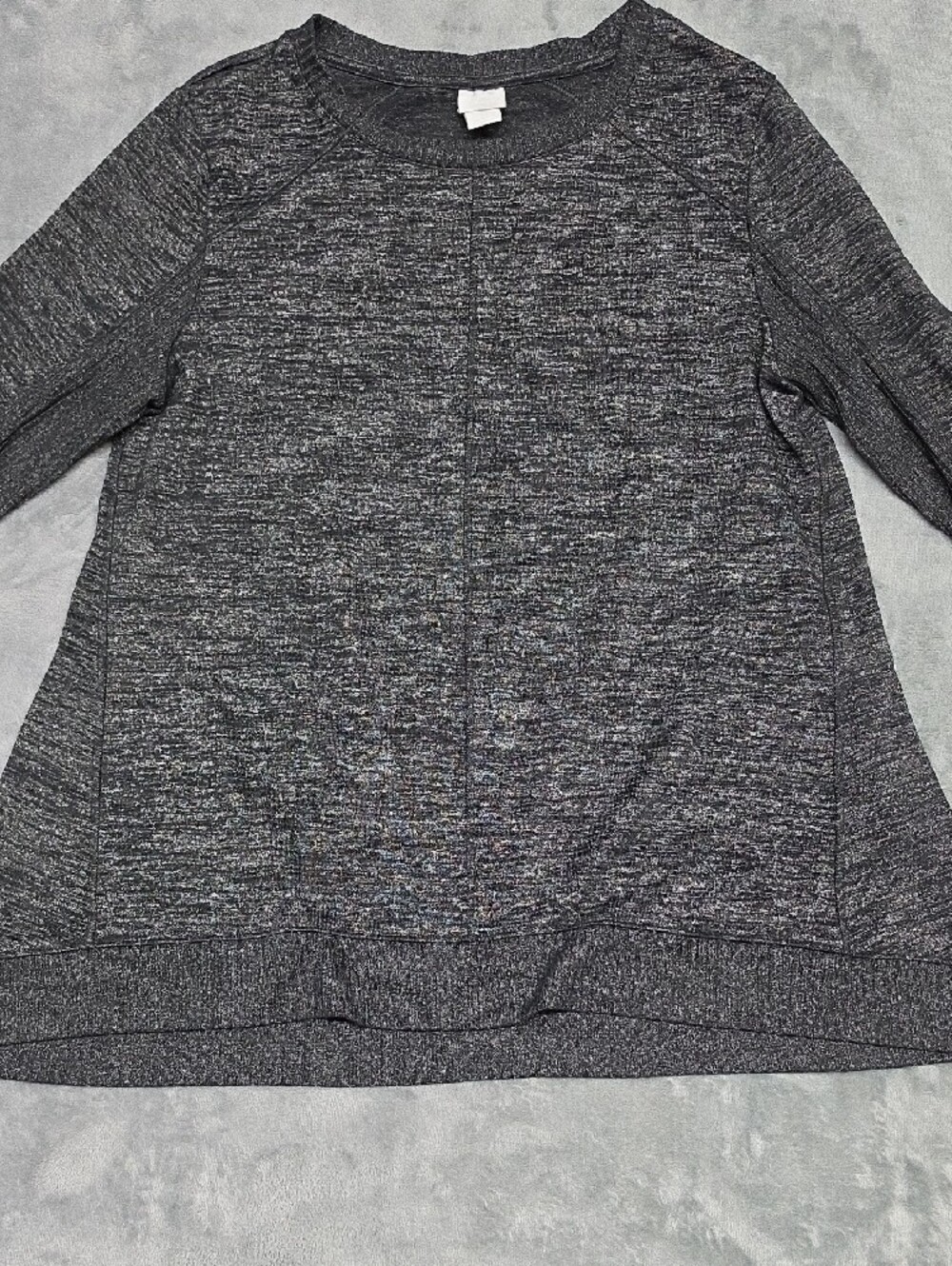 Zenergy by Chico's Womens L Charcoal Gray Lightweight Knit Crewneck Sweater - Picture 8 of 8